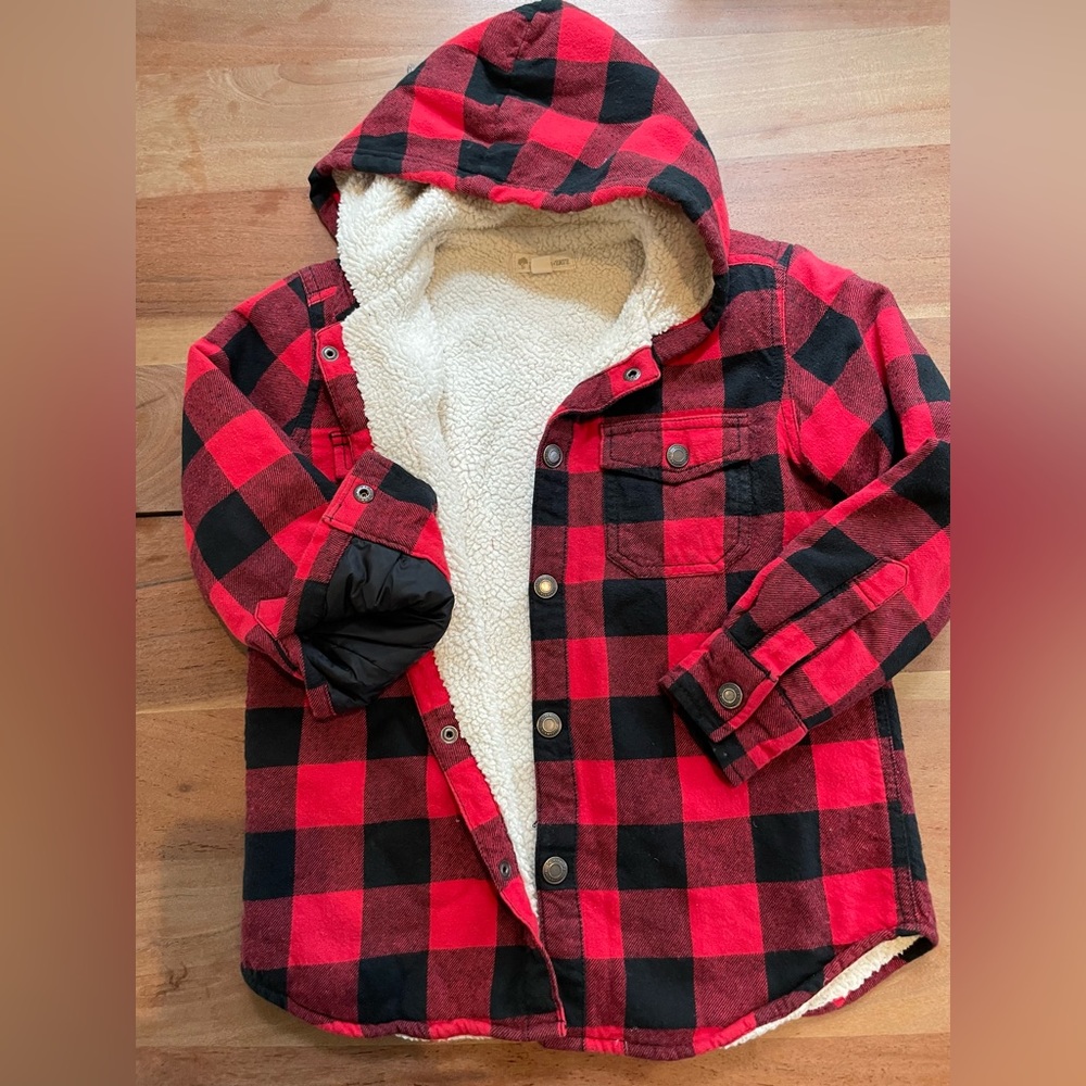 Tucker and Tate Sherpa lined plaid jacket